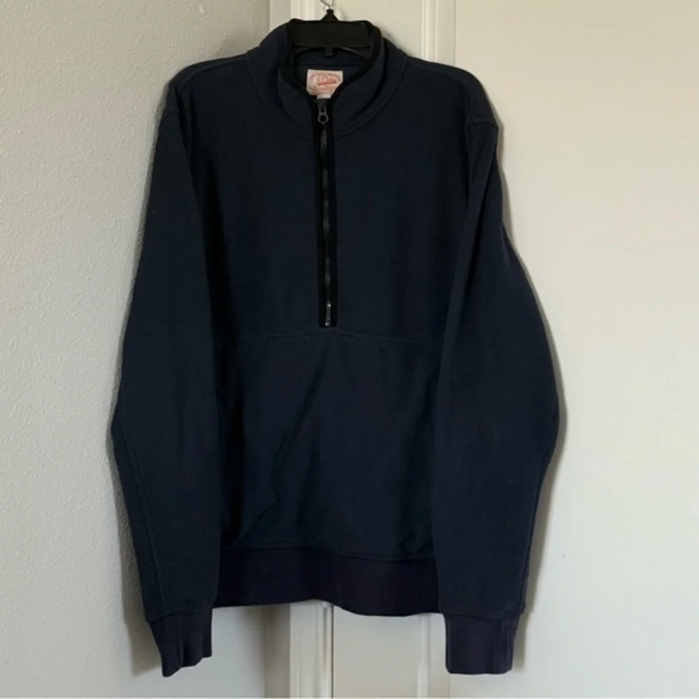 J.Crew Polartec Navy Blue Marled Half Zip Pullover Fleece Sweatshirt Mens Medium